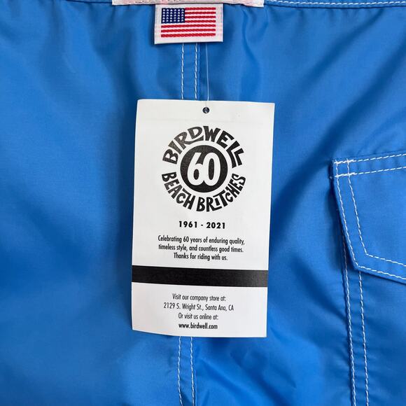 Birdwell Beach Britches Mens Swim Trunks Board Shorts Size 29 Blue Surf Vacation - Picture 8 of 10